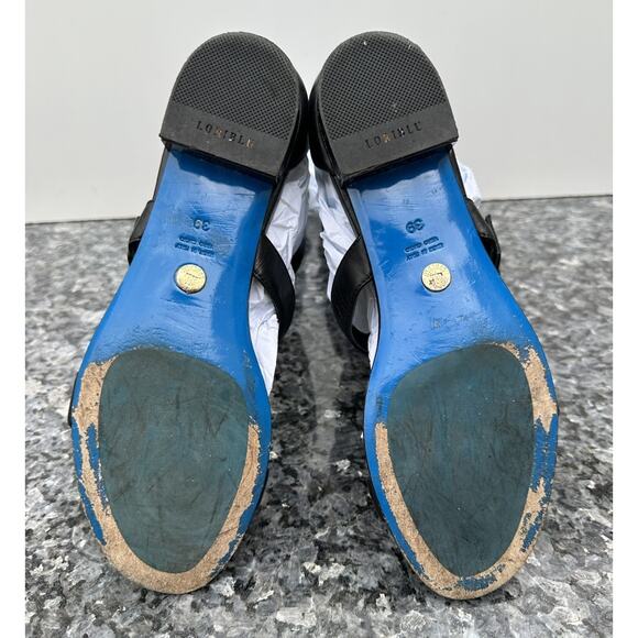 LORIBLU Black Leather Stud Accent Gladiator Tall Sandal SIZE 39 - Picture 8 of 10